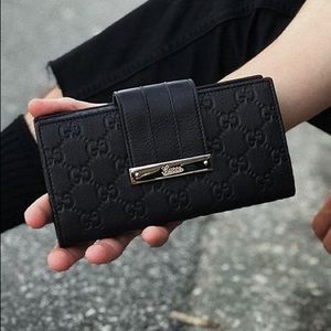 Gucci Guccissima Snap Continental Wallet